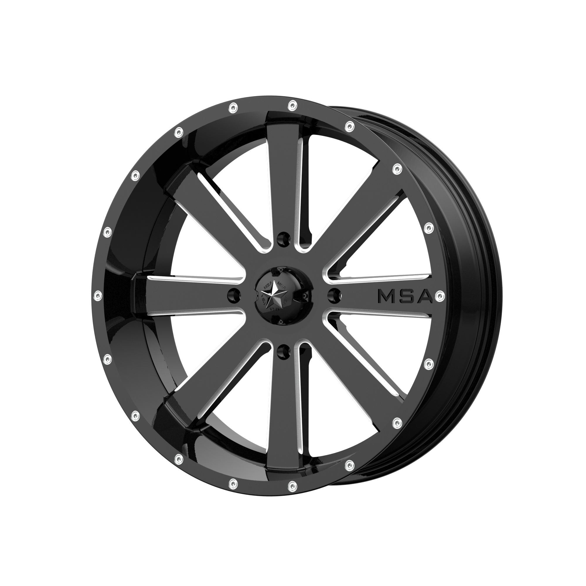 FLASH UTV 22X7 4X137 G-BLK MILL 00MM
